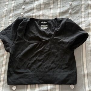 Wild Fable Black Fitted Crop T-Shirt